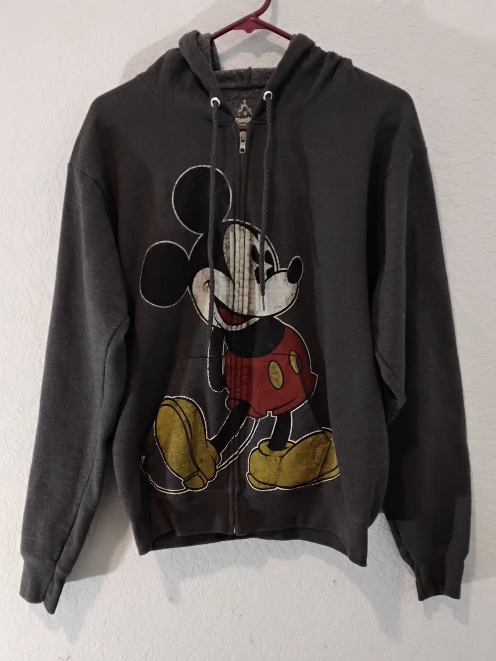 Disney Parks Classic Mickey Mouse Distressed Graphic Hoodie Adult Small